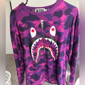 Bape Purple Camo Shark Rashguard